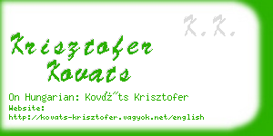 krisztofer kovats business card